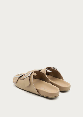 Copardo Delia beige double strap leather sandals back angle view
