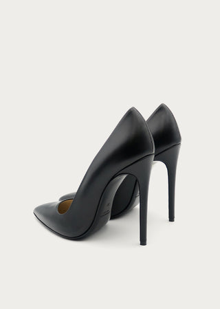 Copardo Sina black leather pumps back angle view