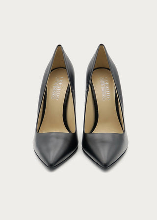 Copardo Sina black leather pumps front view