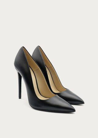 Copardo Sina black leather pumps pair angle view