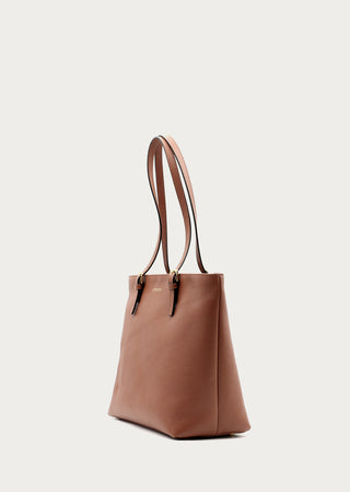 Copardo Veronica cuoio leather tote bag side angle view