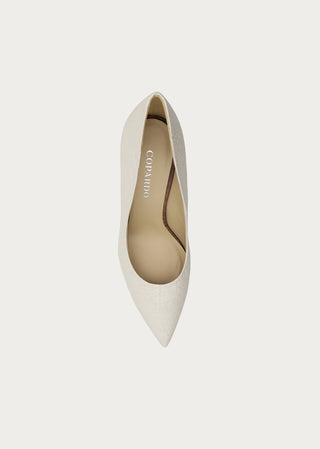 Copardo Sophie pineapple leather pumps pearl top view