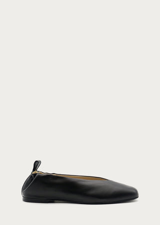 Copardo Lena black leather ballerina side view