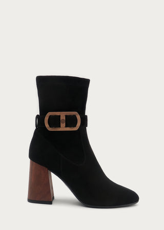 Copardo Cailin black suede leather boots side view