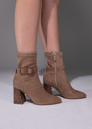 Copardo Cailin falk suede leather boots worn on foot lifestyle view
