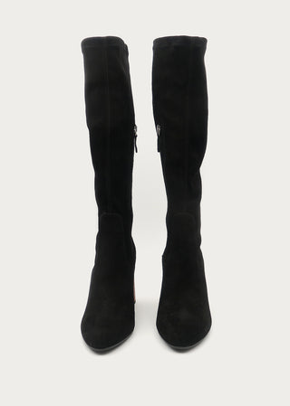Copardo Camilla black suede leather boots front view