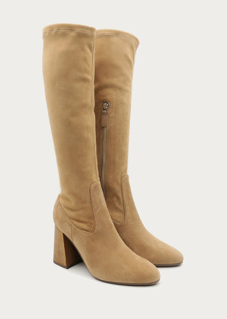 Copardo Camilla pralina suede leather boots pair angle view