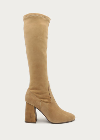 Copardo Camilla pralina suede leather boots side view