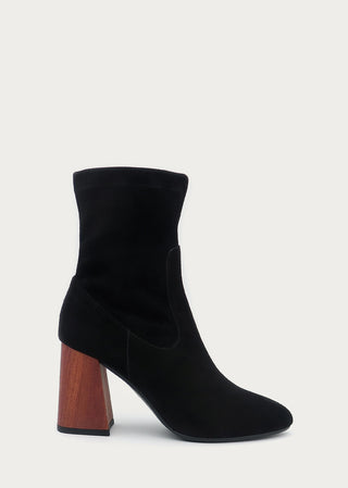 Copardo Camilla black suede leather boots side view