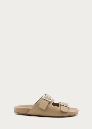 Copardo Delia beige double strap leather sandals side view