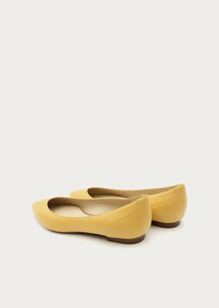 Copardo Emilia soft gold leather ballerinas back angle view