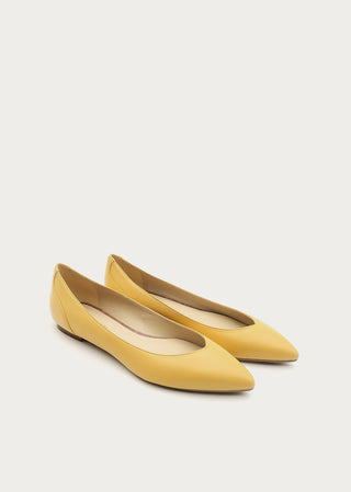 Copardo Emilia soft gold leather ballerinas pair angle view