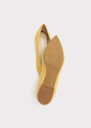 Copardo Emilia soft gold leather ballerinas sole view