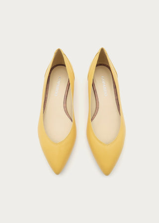 Copardo Emilia soft gold leather ballerinas top view