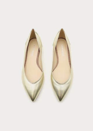 Copardo Emilia soft gold leather ballerinas top view