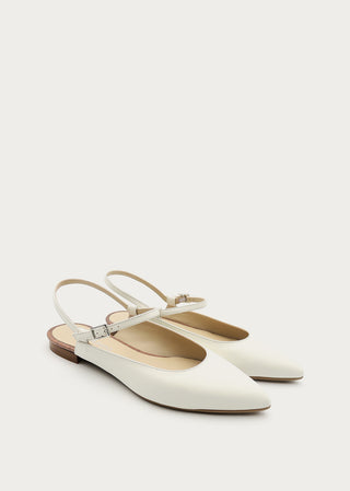 Copardo Emma pearl leather sling ballerinas pair angle view