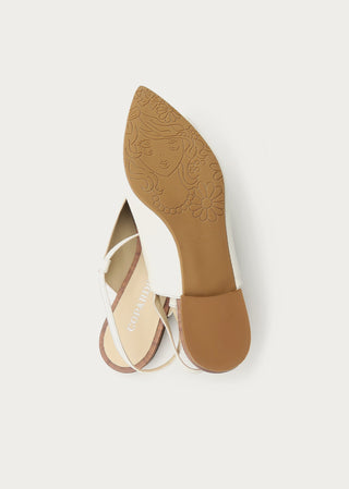 Copardo Emma pearl leather sling ballerinas sole view