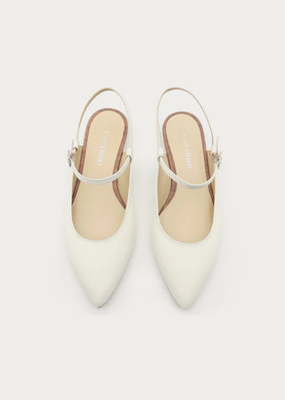 Copardo Emma pearl leather sling ballerinas top view