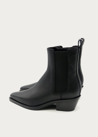 Copardo Jana black leather boots back angle view