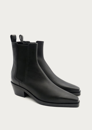 Copardo Jana black leather boots pair angle view