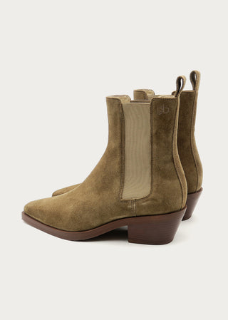 Copardo Jana sand suede ankle boots back angle view
