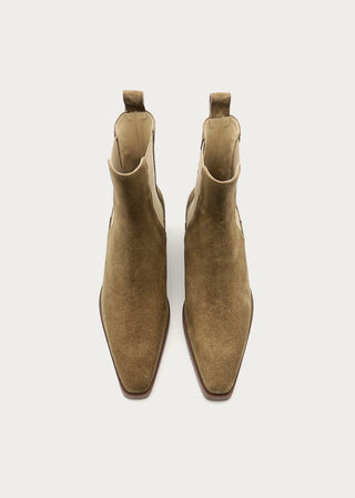 Copardo Jana sand suede ankle boots top view