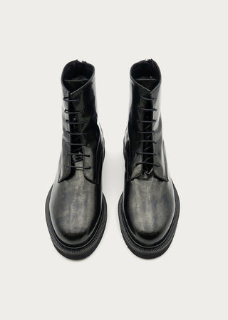 Copardo Joana black brushed leather boots front view