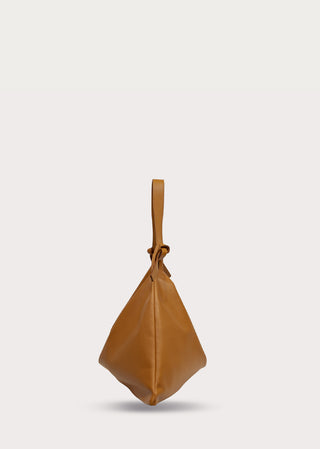 KYAGE biscotto leather hobo bag side view