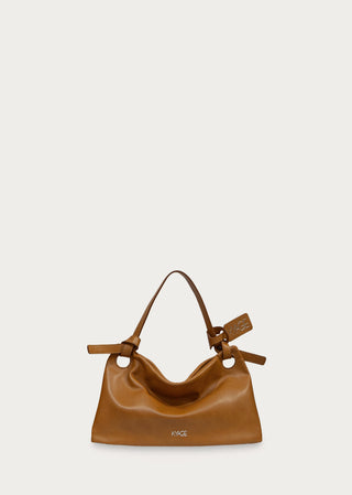 KYAGE biscotto leather hobo mini bag front view