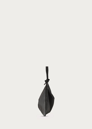 KYAGE black leather hobo mini bag side  view