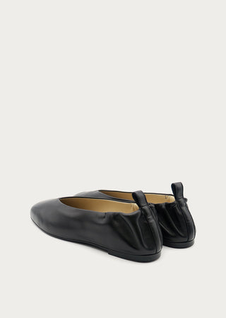 Copardo Lena black leather ballerinas back angle view
