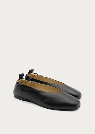 Copardo Lena black leather ballerinas pair angle view