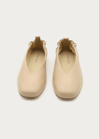 Copardo Lena sand nappa leather ballerinas top view