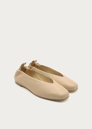 Copardo Lena sand nappa leather ballerinas pair angle view