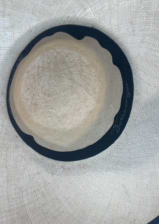 Interior view of the handcrafted Lucia Hat showing the fine woven construction and artisanal detailing
