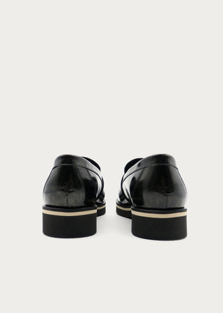 Copardo Maja black magic leather loafers back view