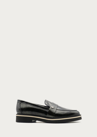 Copardo Maja black magic leather loafers side view