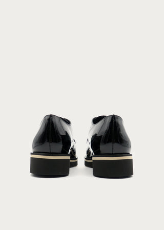Copardo Meggie black patent leather lace-up shoes back view