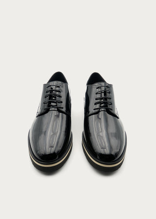 Copardo Meggie black patent leather lace-up shoes front view