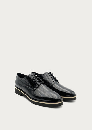 Copardo Meggie black patent leather lace-up shoes pair angle view