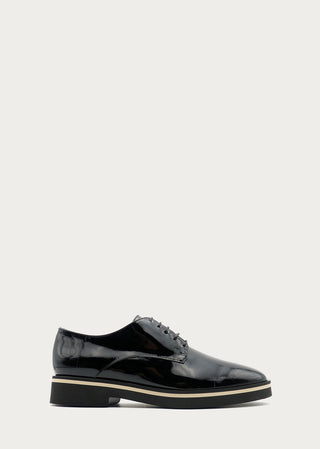 Copardo Meggie black patent leather lace-up shoes side view