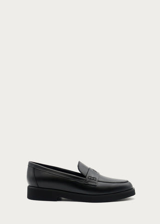 Copardo Mila black leather loafers side view