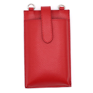 Copardo red leather phone bag front view