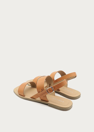 Copardo tan leather sandals back angle view