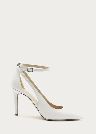 Copardo Sara white leather sling pump side view