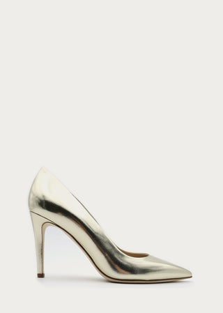 Copardo Sophie gold leather pumps side view