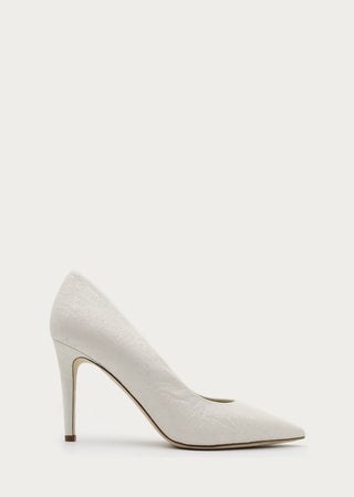 Copardo Sophie pineapple leather pumps pearl side view