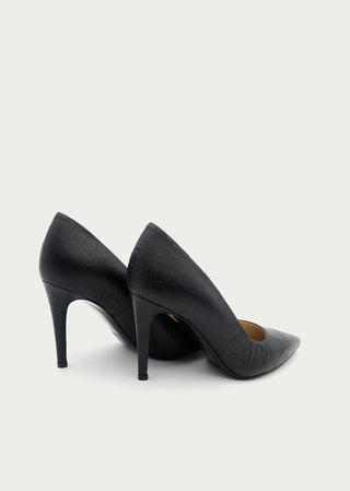 Copardo Sophie pineapple leather pumps black back angle view
