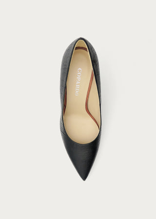 Copardo Sophie pineapple leather pumps black top view