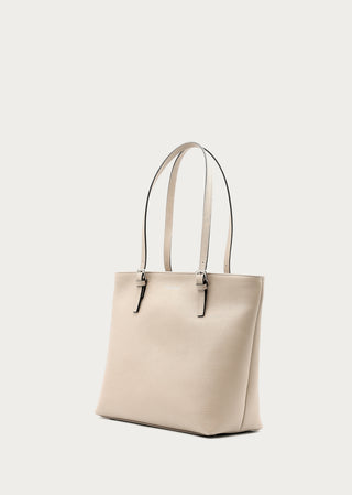 Copardo Veronica beige leather tote bag shown in front angle on a clean background